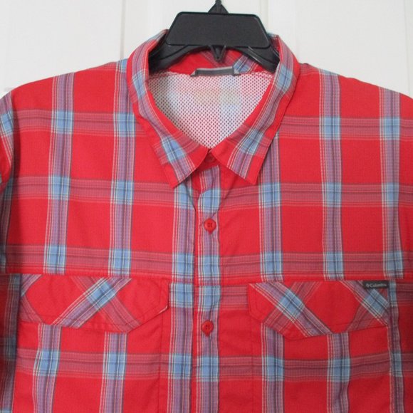 Columbia Omni-Shade Mens S/S Red Plaid Active Shirt NWOT - Size XL - Picture 1 of 3